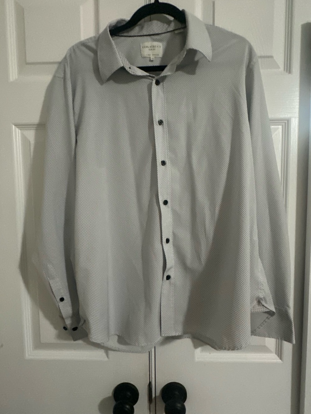 Linden Hill Light Gray Micro-Pattern Long-Sleeve Dress Shirt